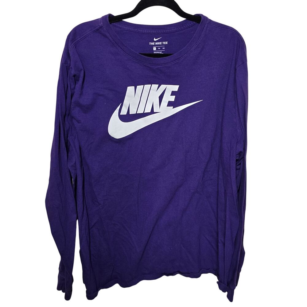 nike Sportswear Men's Long-Sleeve T-Shirt Size 2XL Purple White Pristine